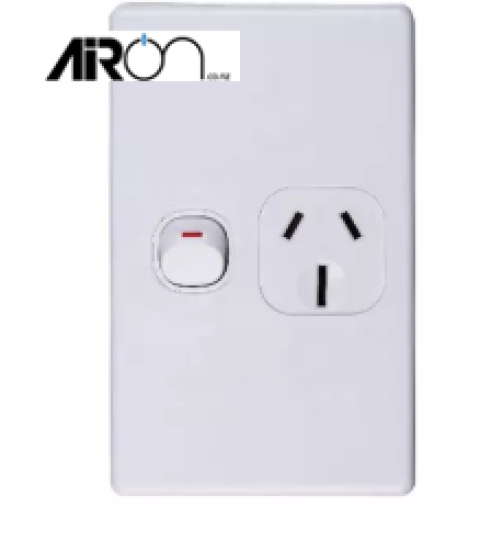 Slimline Single Powerpoint 10A Vertical Cover - White